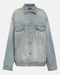 Balenciaga Oversize-Jeansjacke Paris Tropical Blau