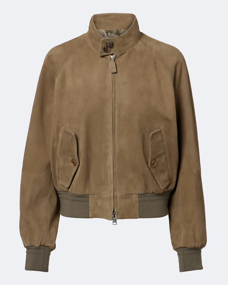 Ralph Lauren Bomberjacke aus Veloursleder Beige