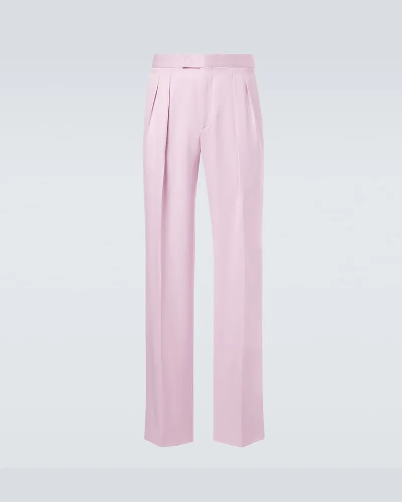 Tom Ford Anzughose aus Seiden-Gabardine Rosa