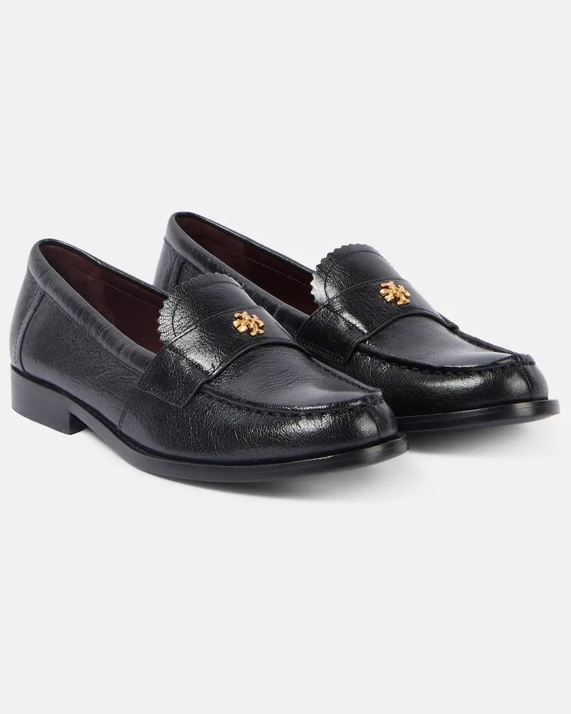 Tory Burch Verzierte Loafers aus Leder Schwarz