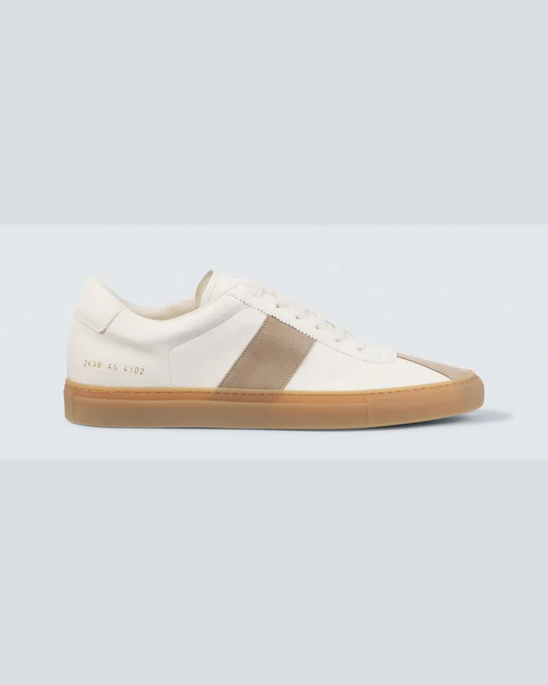 Common Projects Sneakers Tennis aus Leder mit Veloursleder Weiss