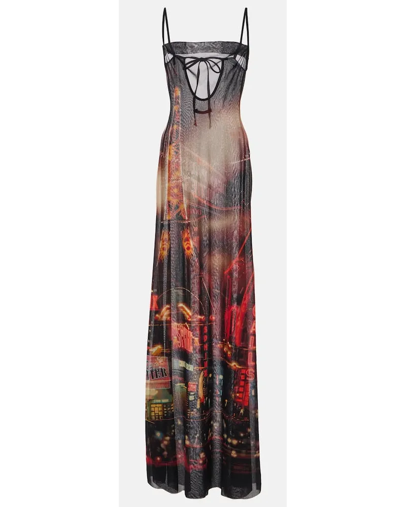 Jean Paul Gaultier Bedrucktes Slipdress aus Mesh Multicolor