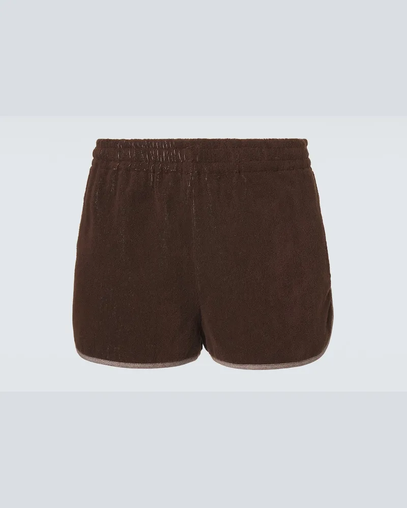 Versace Shorts aus Baumwollfrottee Braun