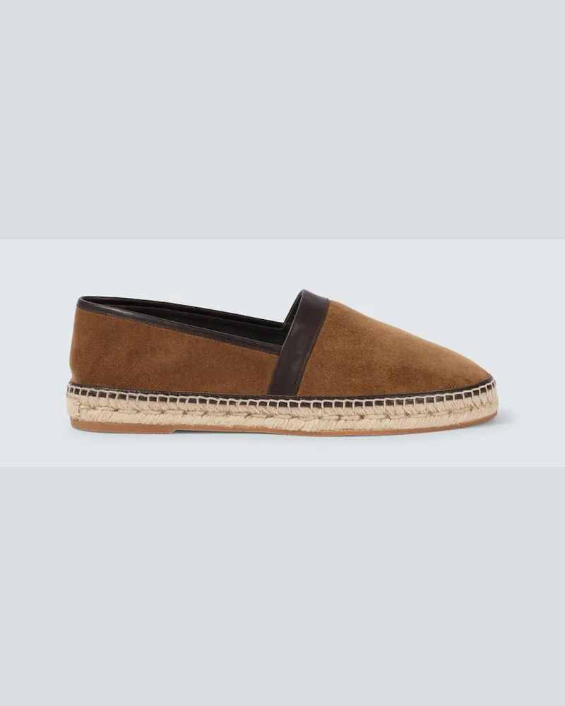 Manolo Blahnik Espadrilles Nerano aus Veloursleder Braun