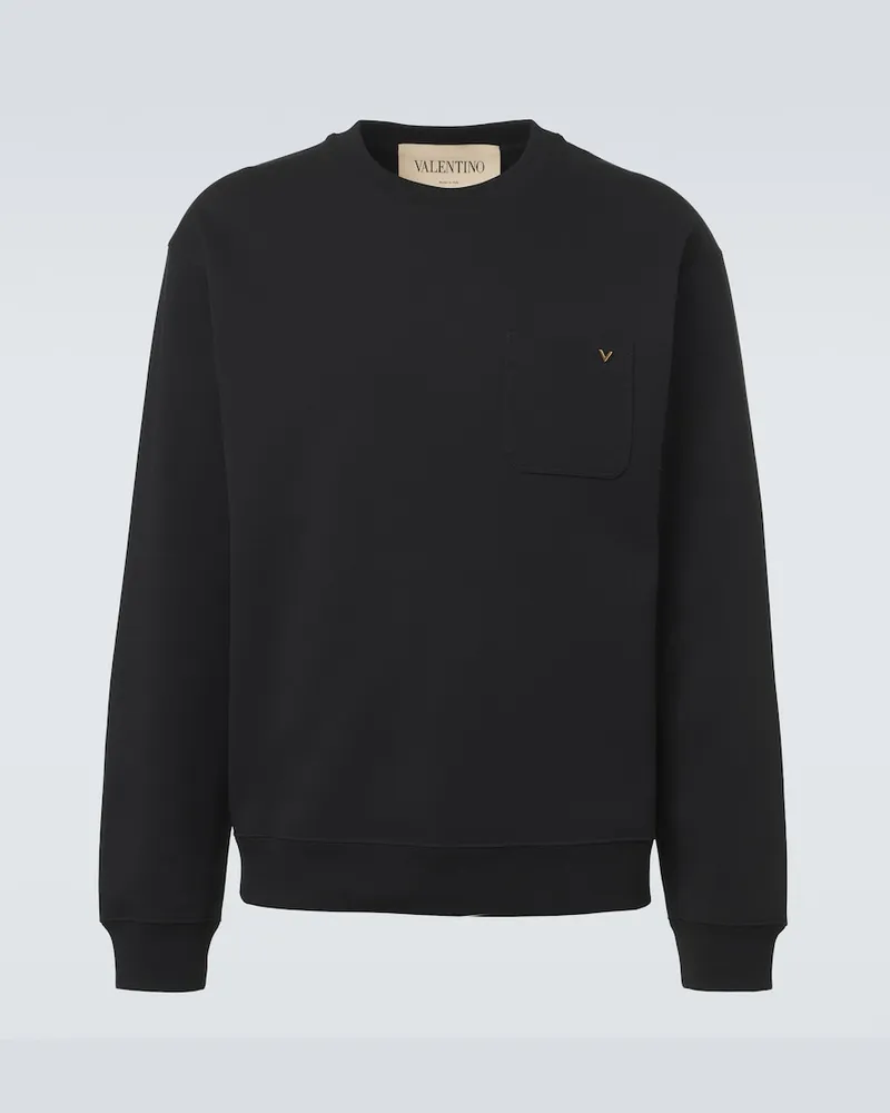 Valentino Garavani Sweatshirt VGold aus Jersey Schwarz