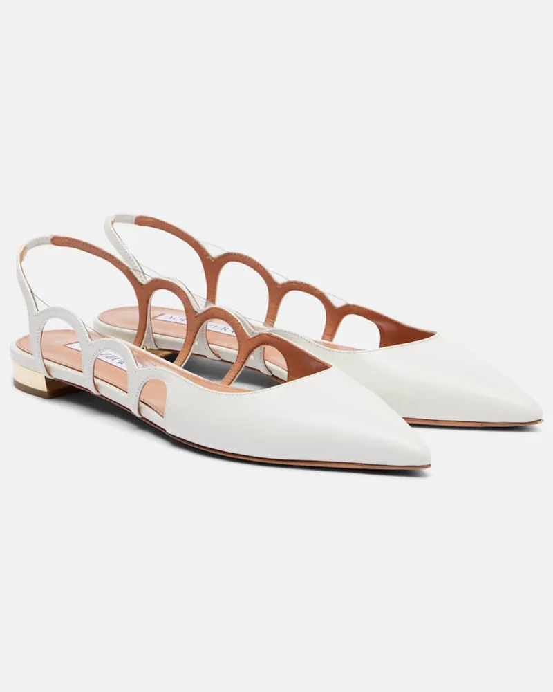 Aquazzura Slingback-Ballerinas Endless Love aus Leder Weiß