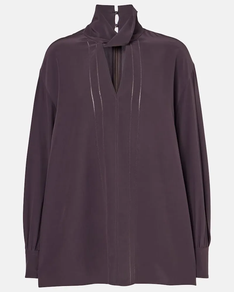 Joseph Bluse Rivoli aus Crêpe de Chine aus Seide Blau