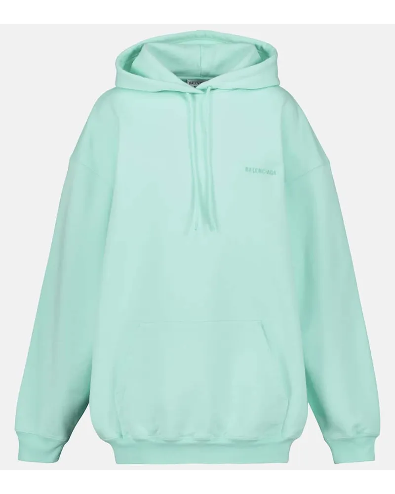 Balenciaga Hoodie aus Baumwolle Gruen