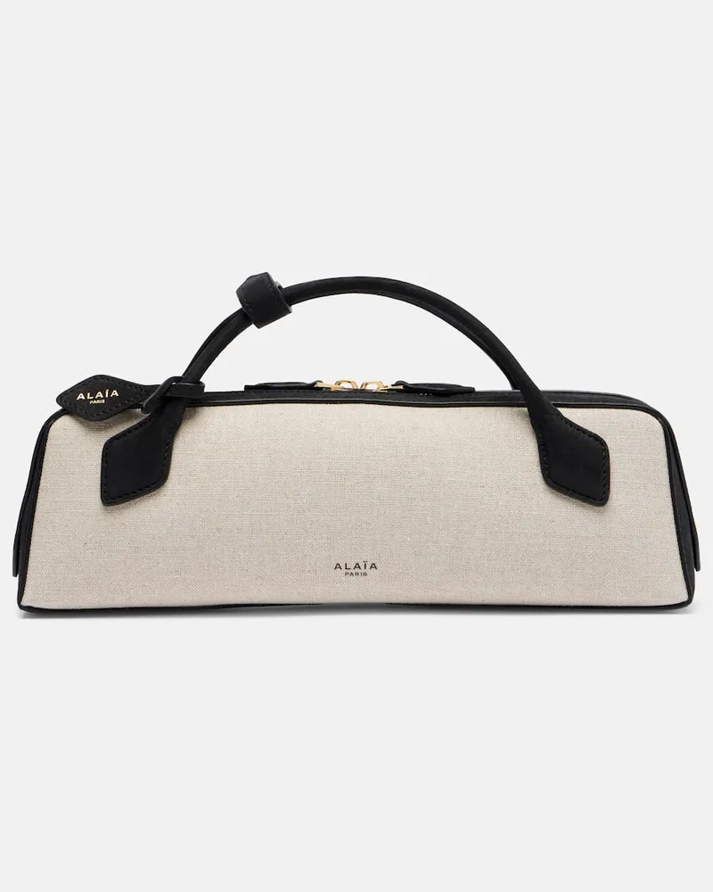 Alaïa Alaïa Clutch Le Teckel aus Canvas Weiß