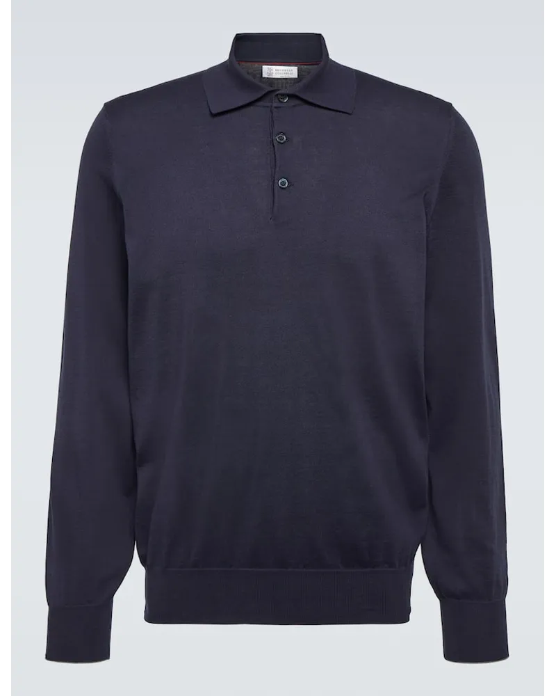 Brunello Cucinelli Polopullover aus Baumwolle Blau