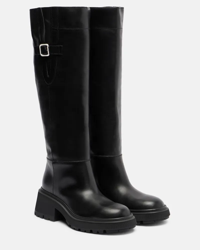 Jimmy Choo Stiefel Tamsin aus Leder Schwarz