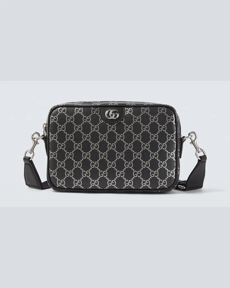 Gucci Messenger Bag GG mit Leder Schwarz