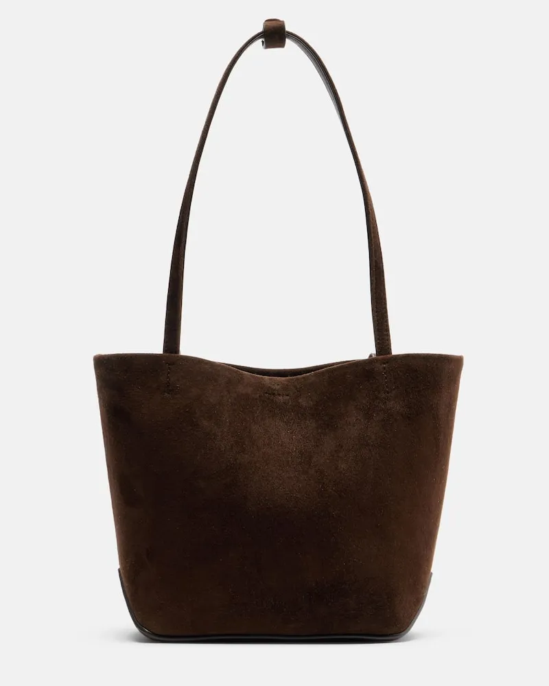 The Row Tote Bag Park Edge Medium aus Veloursleder Braun