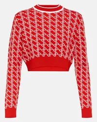 Patou Cropped-Pullover aus Jacquard Rot