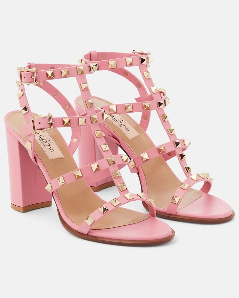 Valentino Garavani Sandalen Rockstud 105 aus Leder Pink