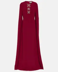 Elie Saab Verzierte Robe aus Crepe Rot