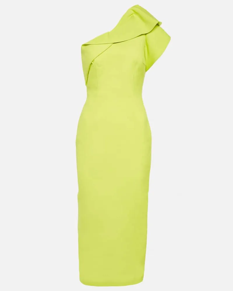 Roland Mouret Midikleid aus Wolle und Seide Gelb