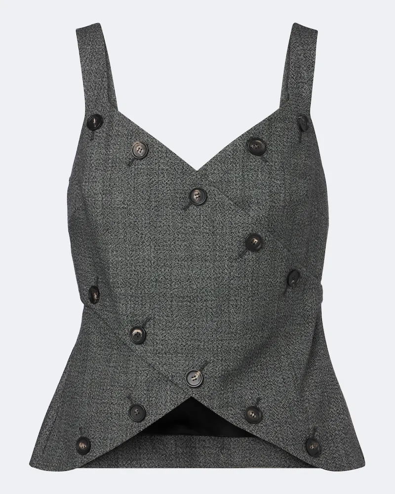 Ferragamo Top aus Schurwolle Grau