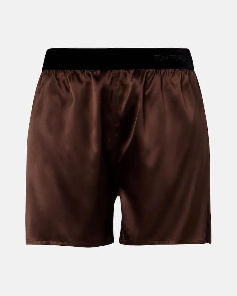 Tom Ford Shorts aus einem Seidengemisch Braun