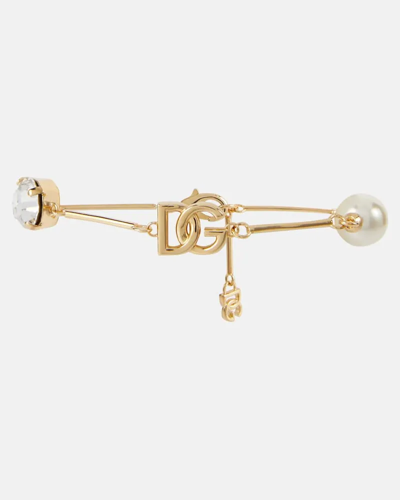 Dolce & Gabbana Armband DG mit Kristall und Zierperle Gold