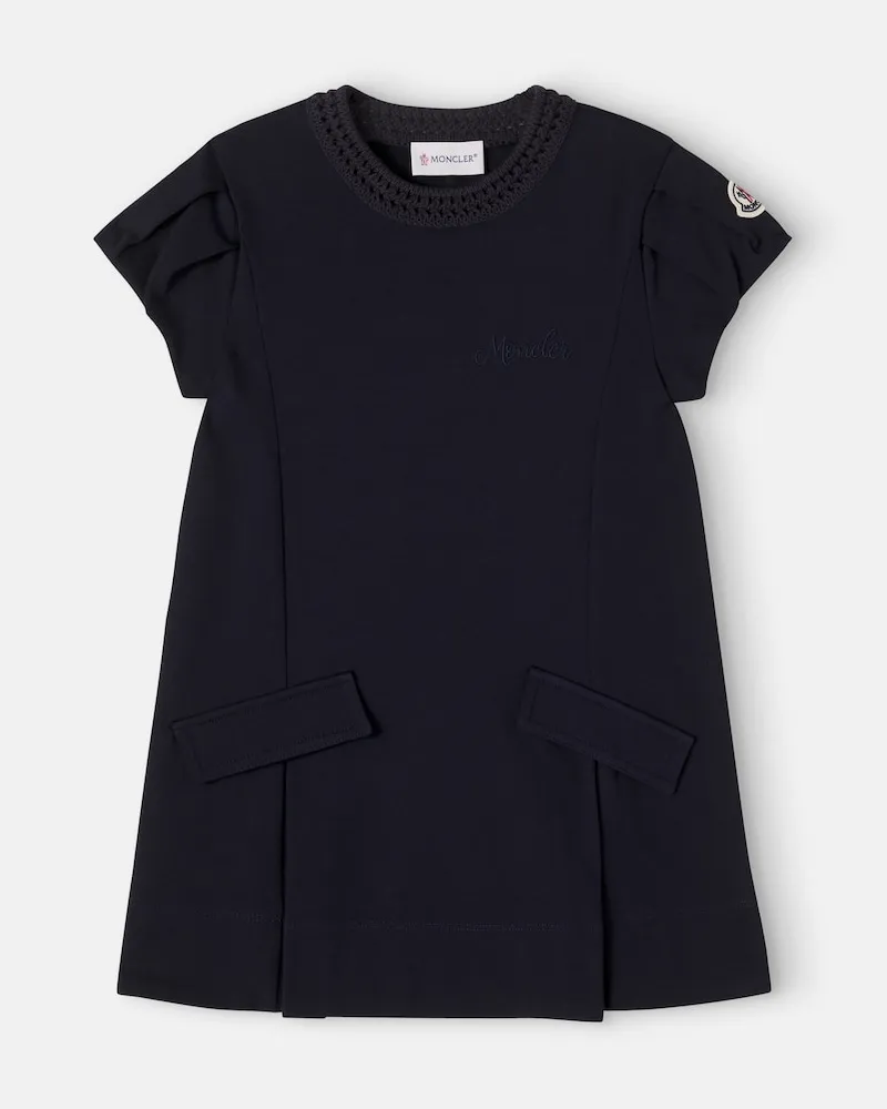 Moncler Kleid aus Baumwoll-Jersey Blau