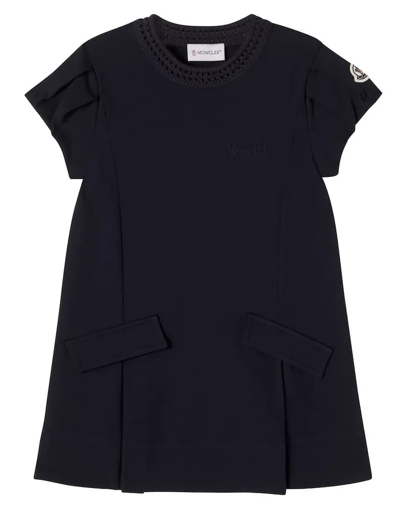 Moncler Kleid aus Baumwoll-Jersey Blau