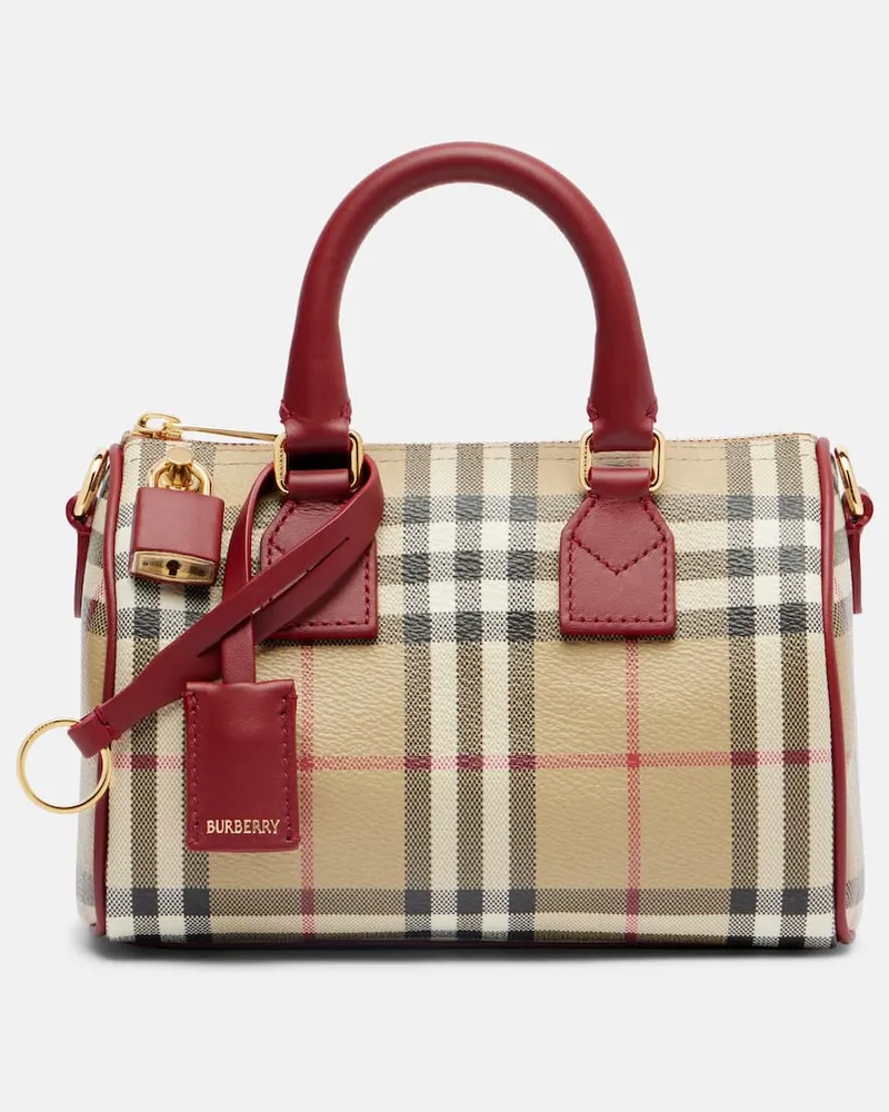 Burberry Tote Bag Burberry Check aus Canvas mit Leder Beige