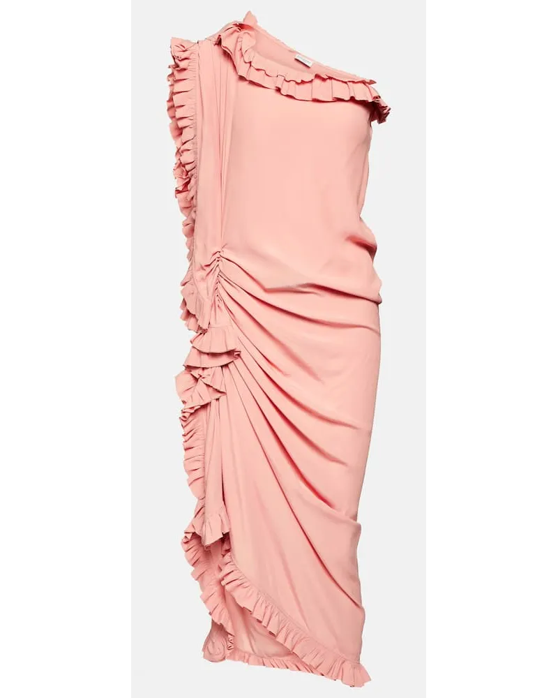 Dries van Noten Midikleid aus Crepe Pink