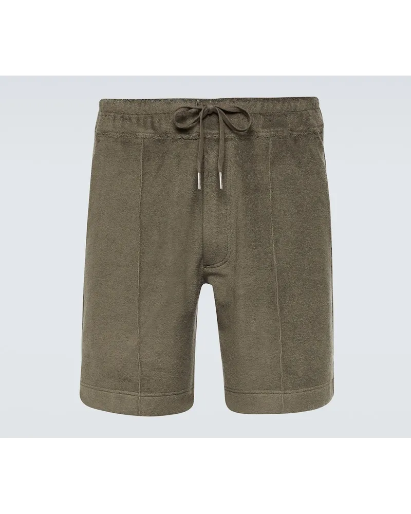 Tom Ford Shorts aus Baumwollfrottee Gruen