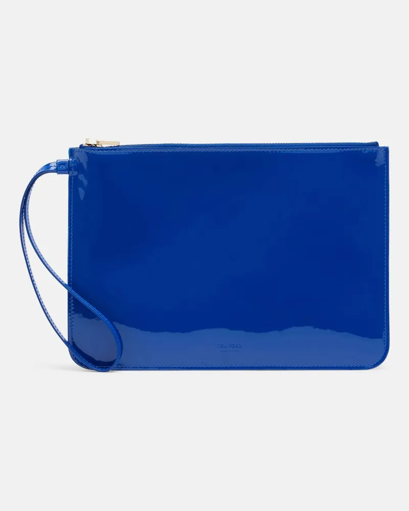 Tom Ford Clutch aus Lackleder Blau