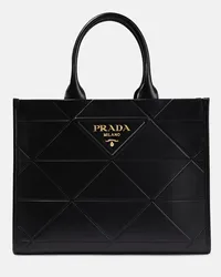 Prada Tote Medium aus Leder Schwarz