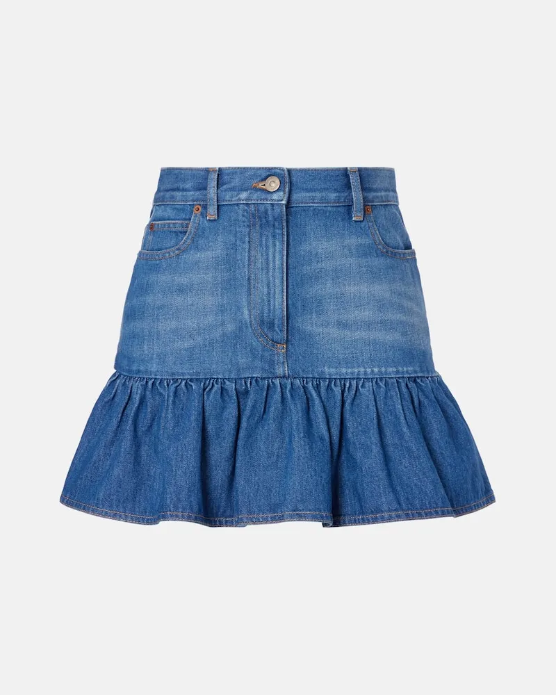 Valentino Garavani Minirock aus Denim Blau
