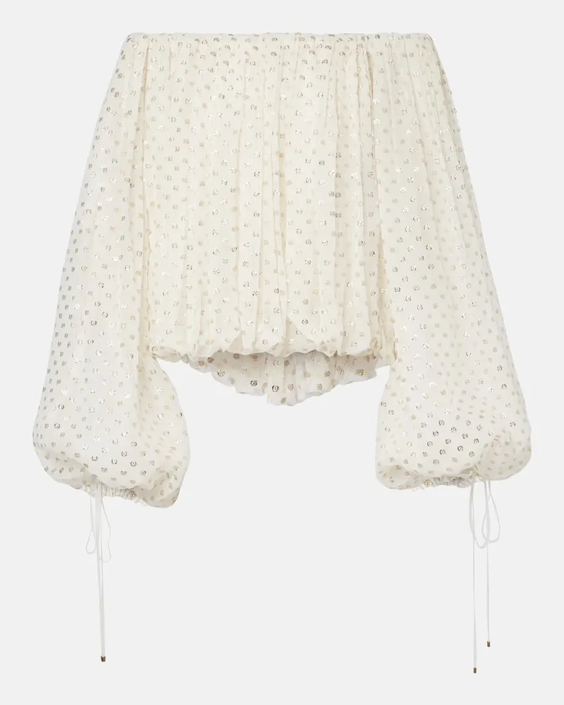 Chloé Chloé Top aus Musselin-Jacquard Weiß