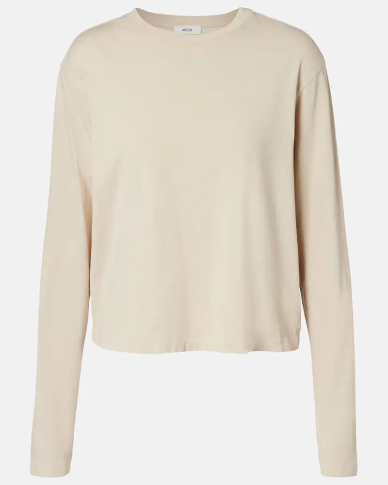 AGOLDE Longsleeve Sydney aus Baumwoll-Jersey Beige
