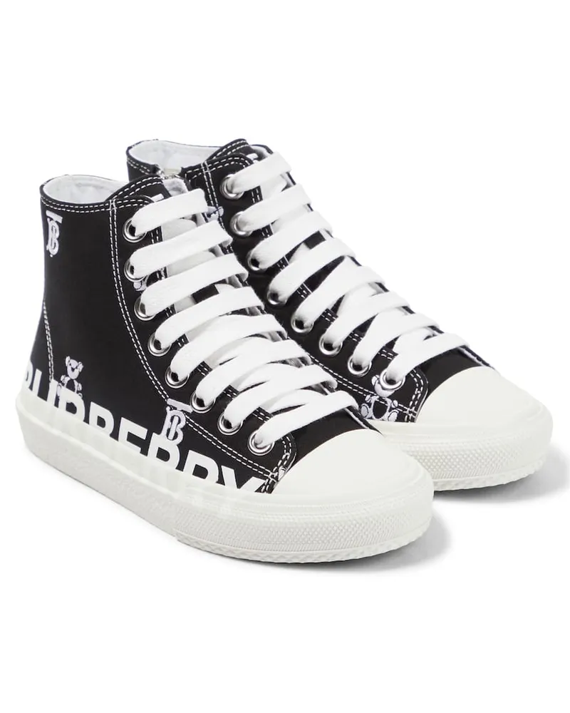 Burberry High-Top Sneakers Thomas Bear TB Schwarz