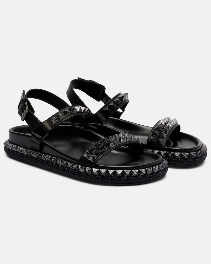 Christian Louboutin Verzierte Sandalen Pyrabizz aus Leder Schwarz