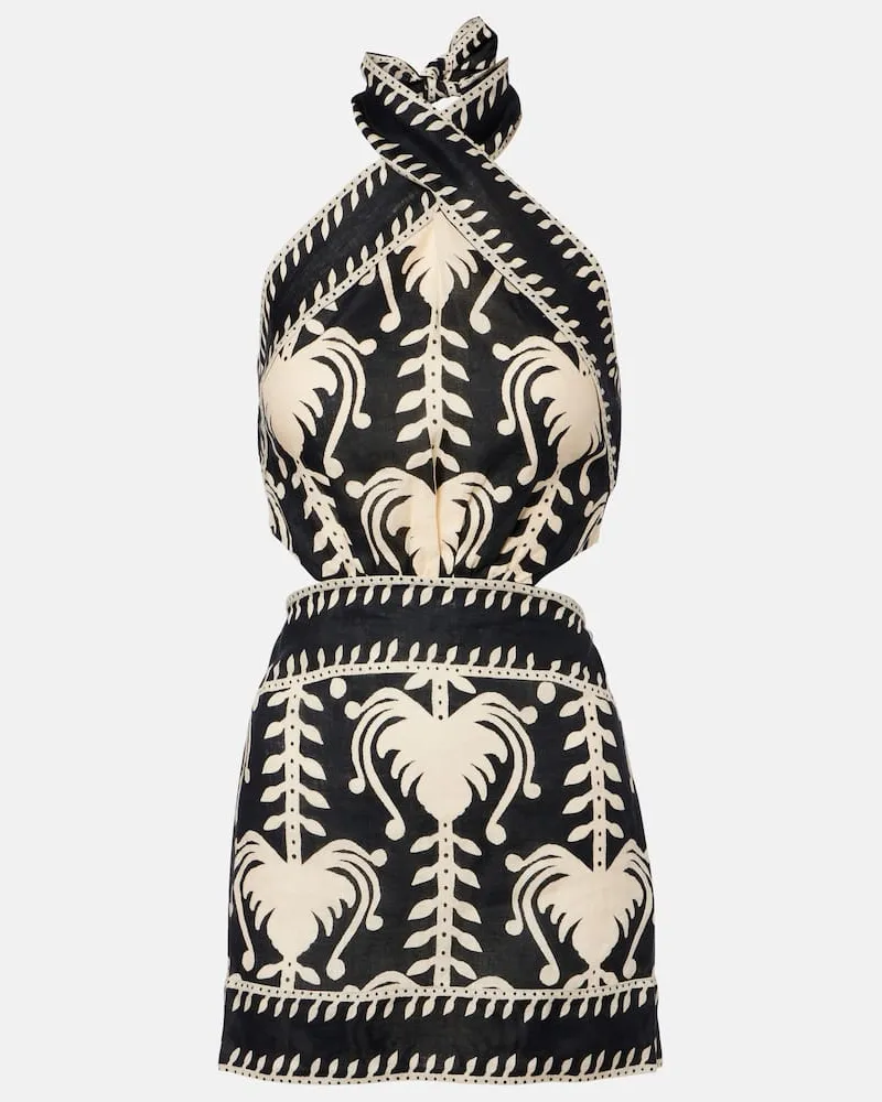 Johanna Ortiz Bedrucktes Minikleid Schwarz