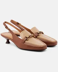 TOD'S Slingback-Pumps T Ring 35 aus Leder Braun