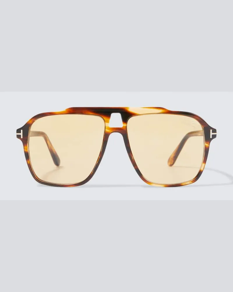 Tom Ford Aviator-Sonnenbrille Autari Braun
