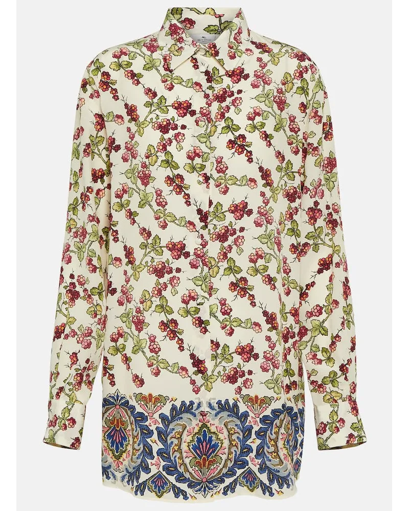 Etro Bedrucktes Hemd aus Seide Multicolor