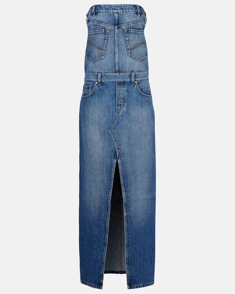 Stella McCartney Maxikleid aus Denim Blau