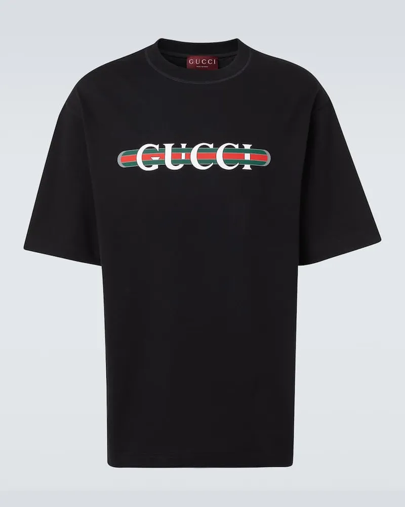 Gucci T-Shirt aus Baumwoll-Jersey Schwarz