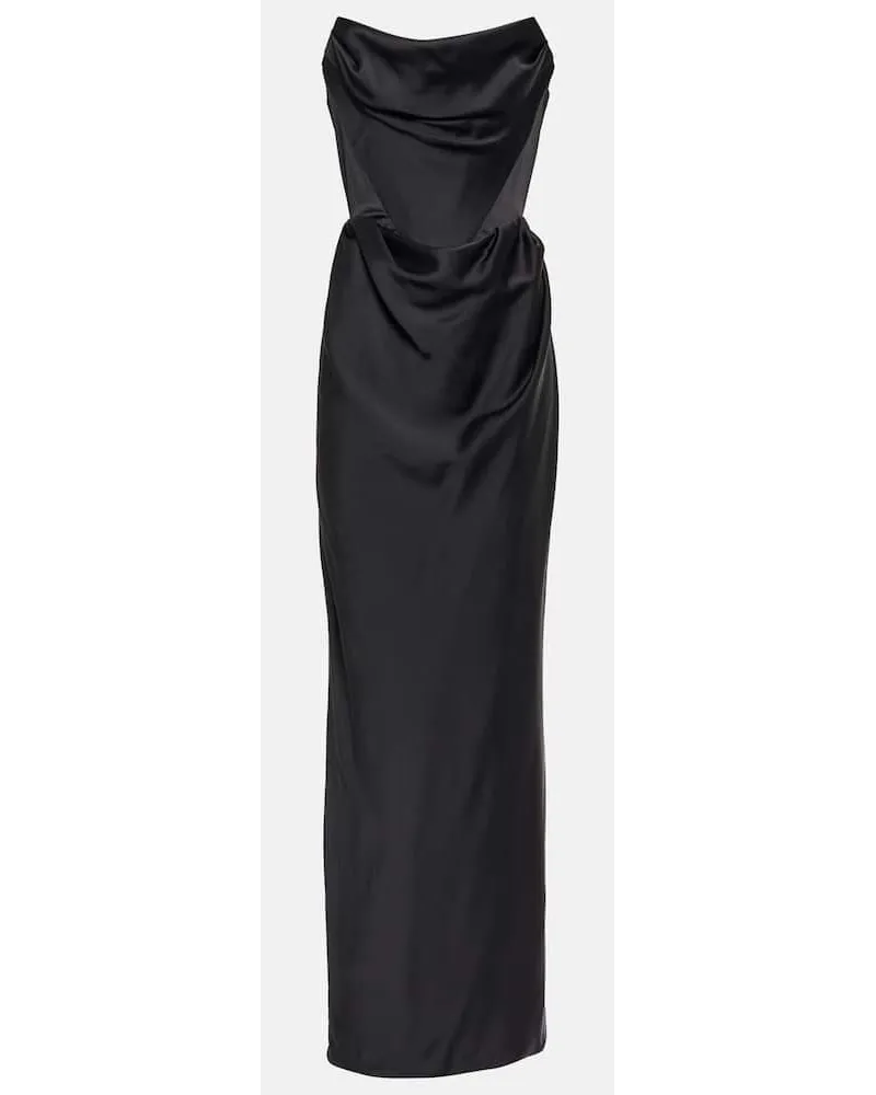 Vivienne Westwood Off-Shoulder-Robe aus Satin Schwarz