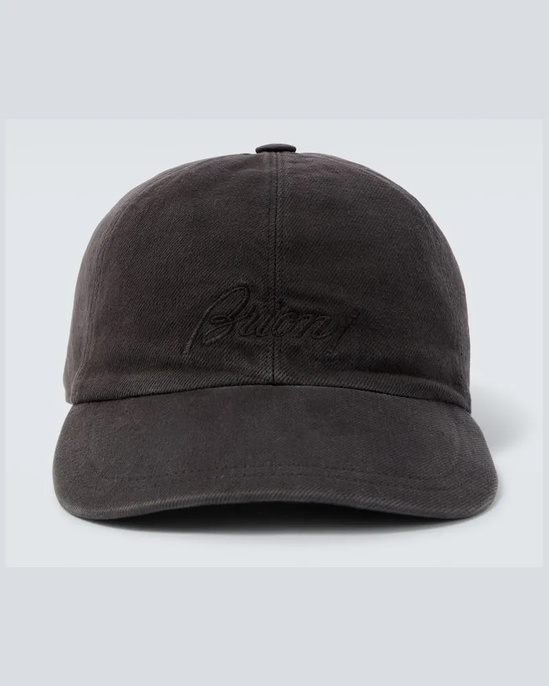 Brioni Baseballcap aus einem Baumwollgemisch Schwarz