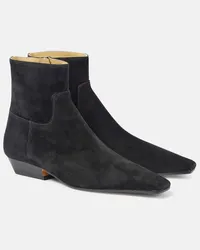 KHAITE Ankle Boots Marfa aus Veloursleder Schwarz