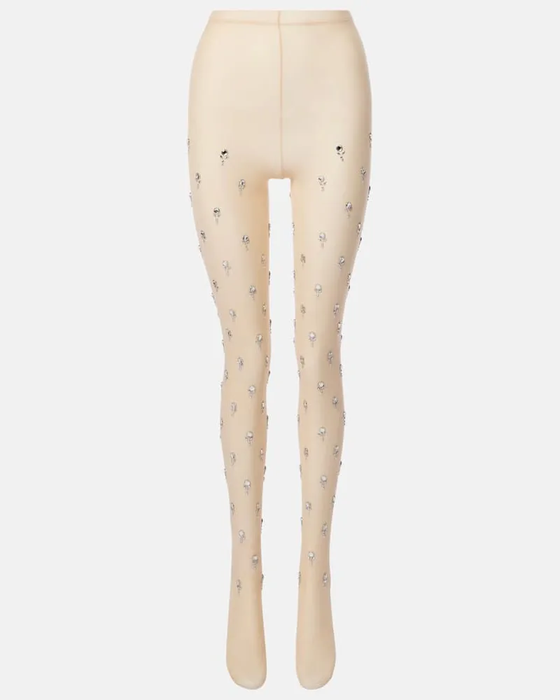 Paco Rabanne Verzierte Strumpfhose Beige