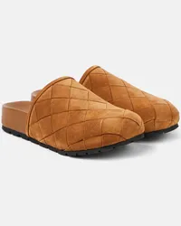 Bottega Veneta Slippers Reggie aus Veloursleder Braun