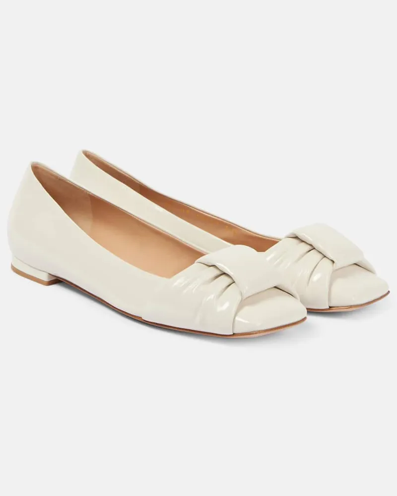 Gianvito Rossi Ballerinas aus Lackleder Weiß