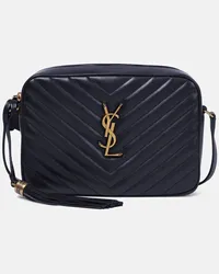 Saint Laurent Schultertasche Lou aus Leder Blau