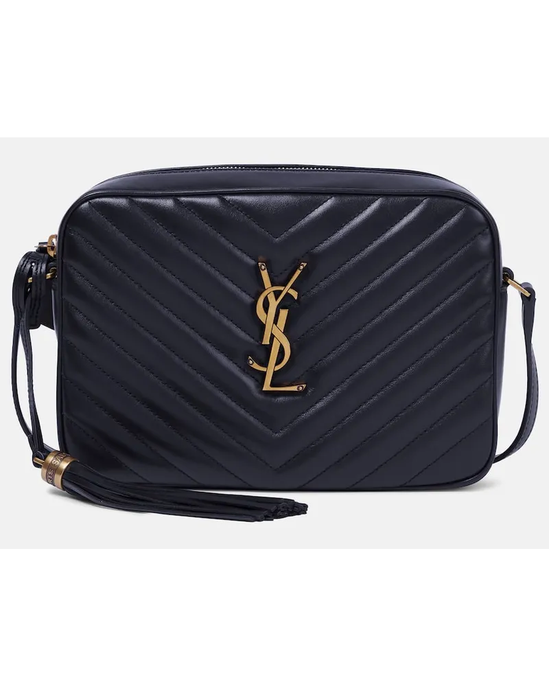 Saint Laurent Schultertasche Lou aus Leder Blau